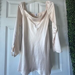 Princess Polly Cream Satin Top
